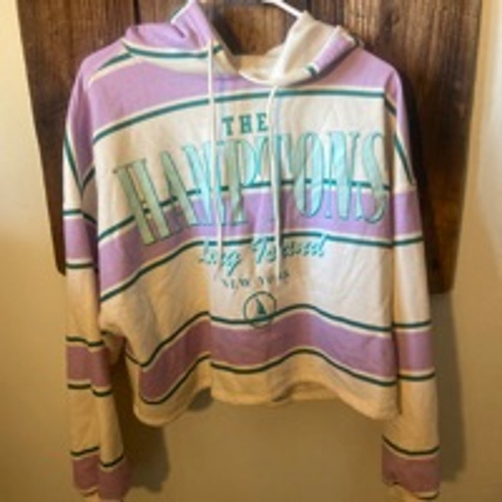 Women's The Hamptons Hoodie, Size M, White & Purple